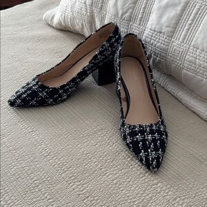 Ann Taylor Factory Black and White Tweed Heels